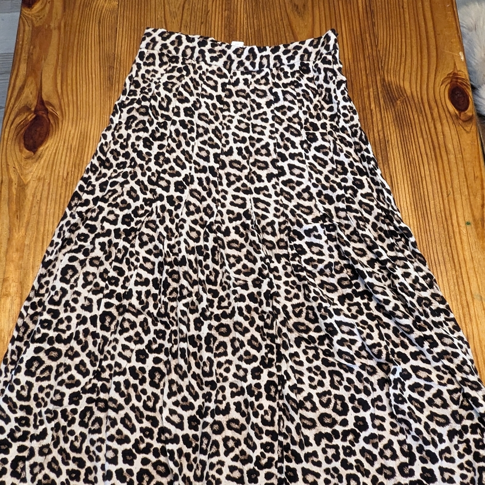 Cheetah print midi skirt